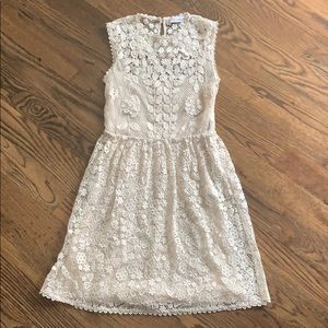RED Valentino ivory lace floral dress